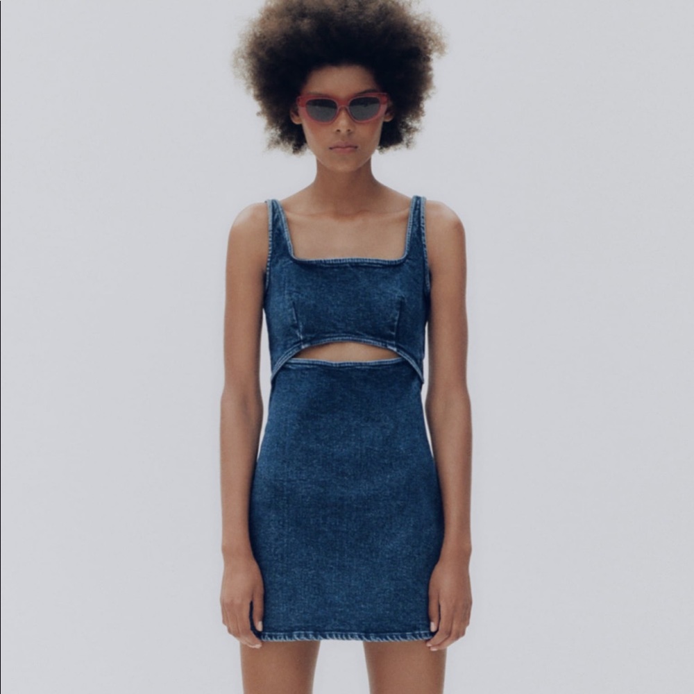 Denim cut out dress